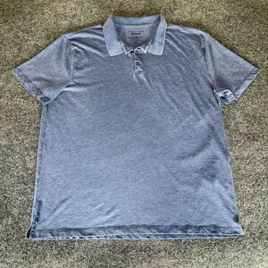Lucky Brand Venice Burnout Polo Shirt Soft Casual Top Short Sleeve Blue Mens 2XL